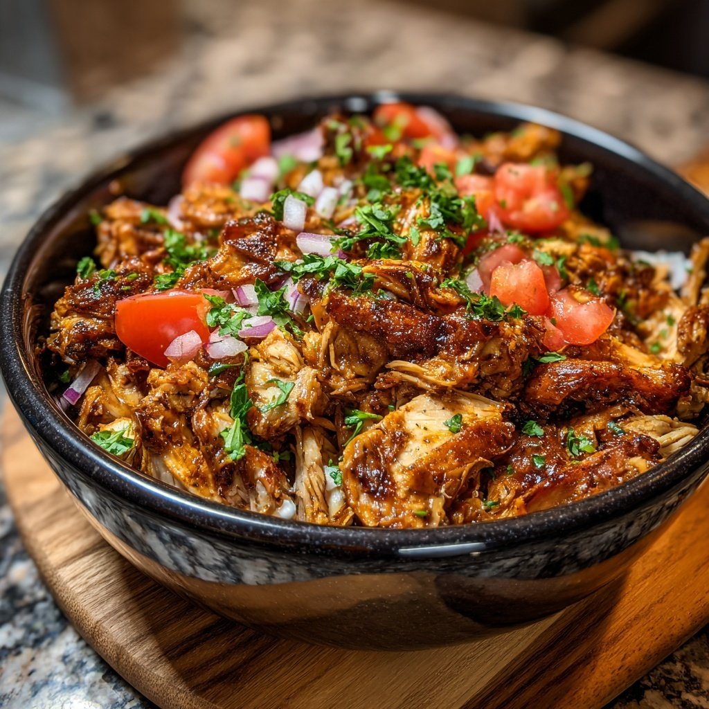 Spicy Crockpot Chicken Shawarma Bowls