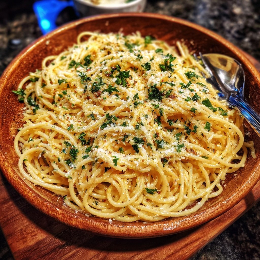 Quick Garlic Parmesan Pasta Dinner