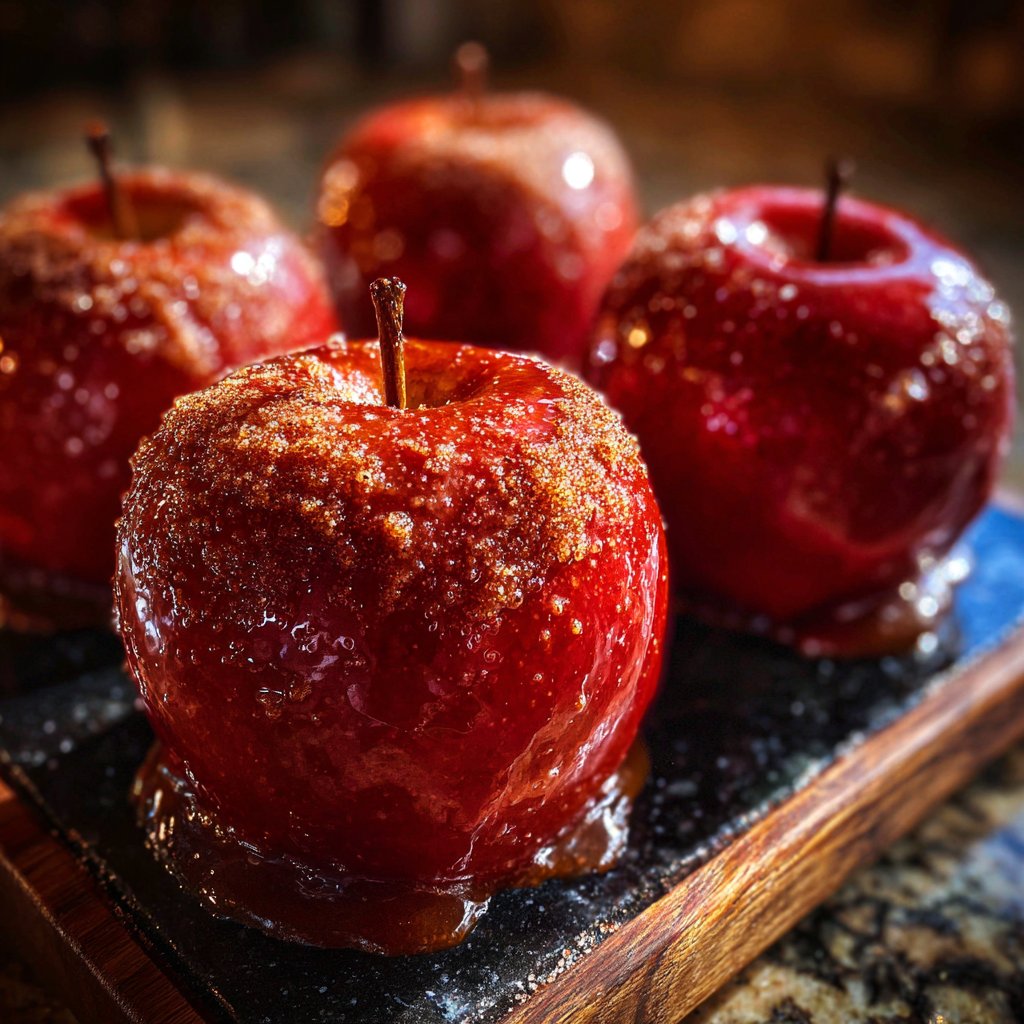 Homemade Candy Apples With Cinnamon Sugar