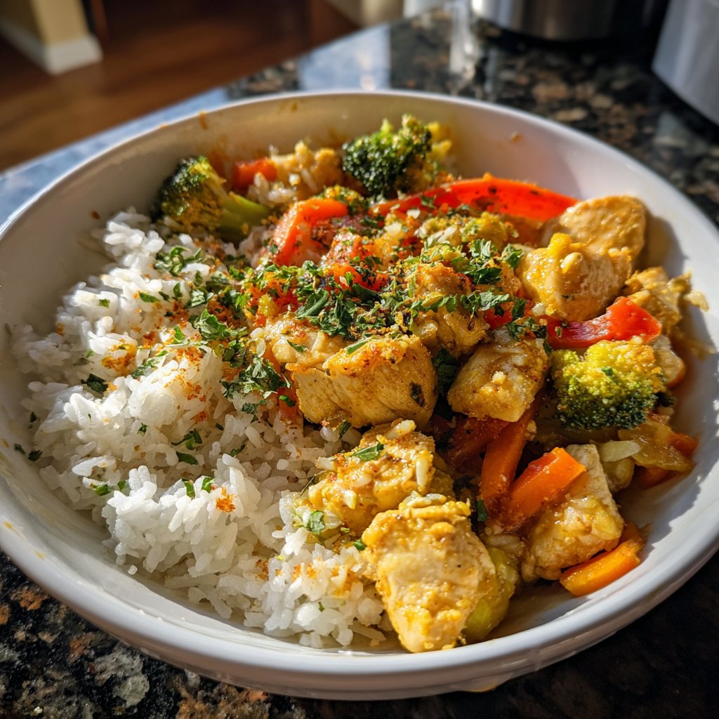High Protein Chicken Rice Bowl