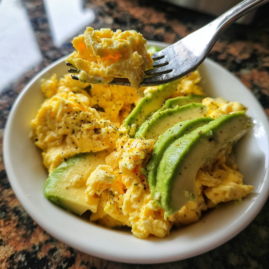 Keto Breakfast Egg And Avocado Bowl