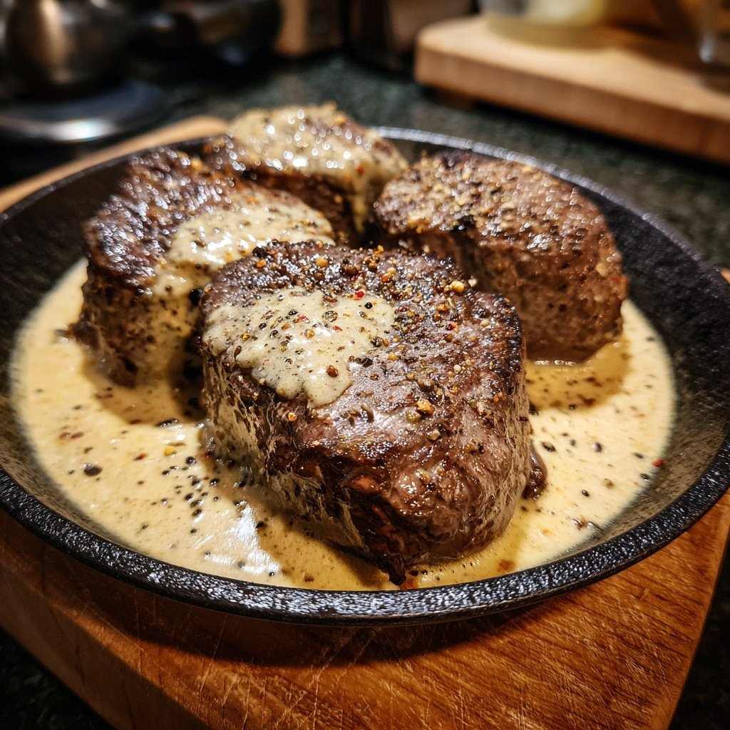 Beef Medallions with Peppercorn Cream