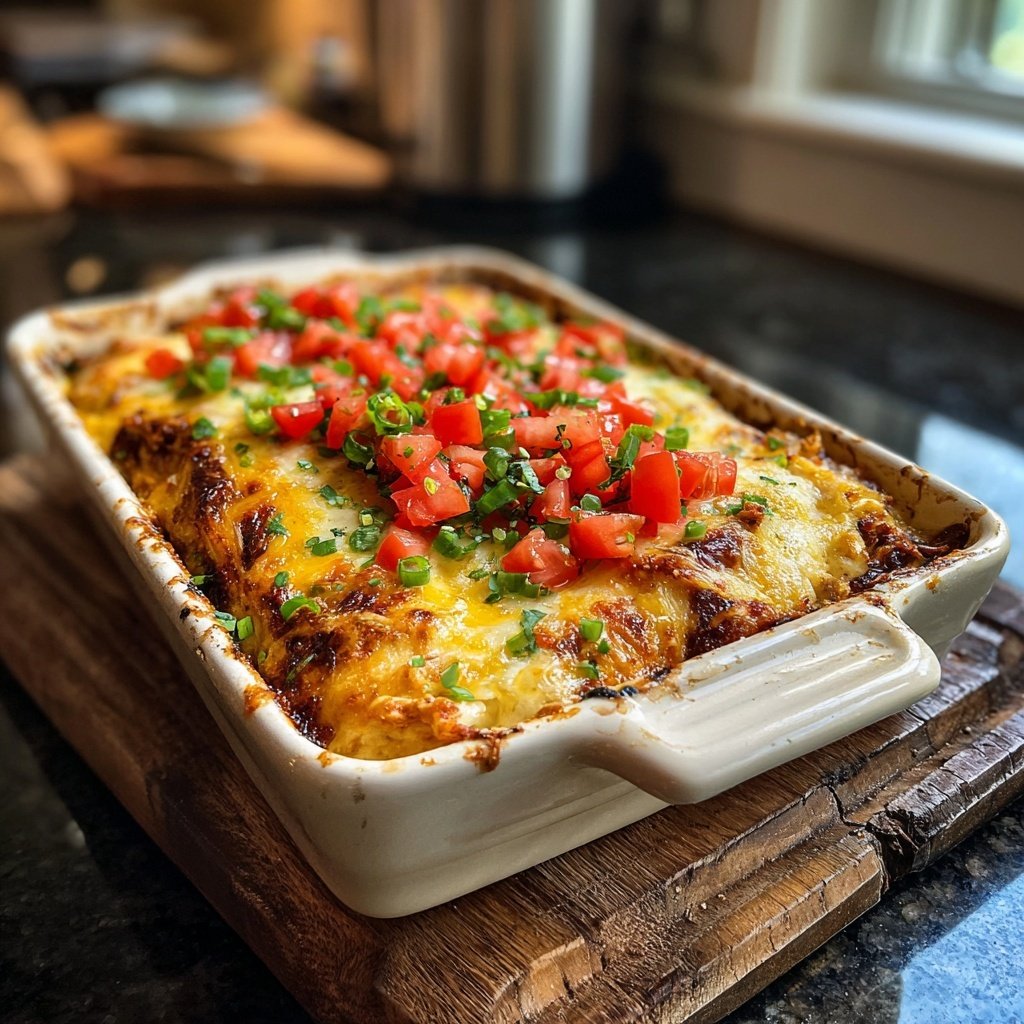 Shredded Chicken Burrito Bake