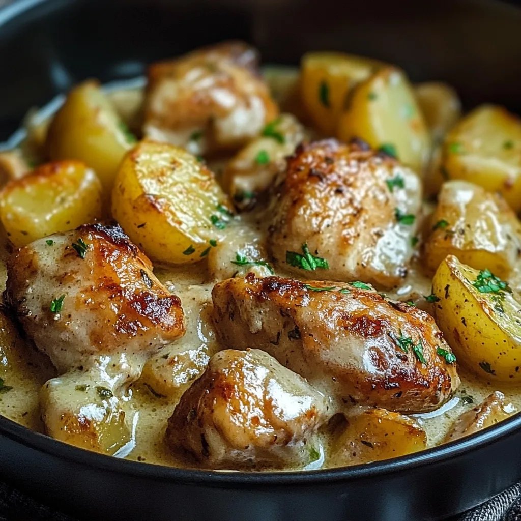 Garlic Parmesan Crockpot Chicken and Potatoes
