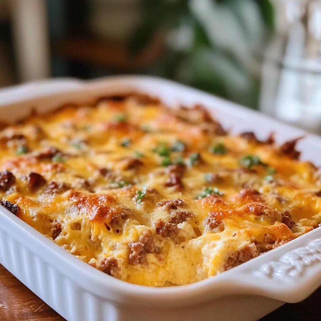 Cheesy Sausage Breakfast Casserole - Easy Egg Bake Recipe!