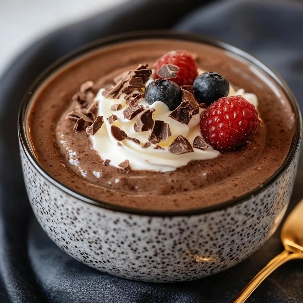 High Protein Chocolate Chia Seed Pudding