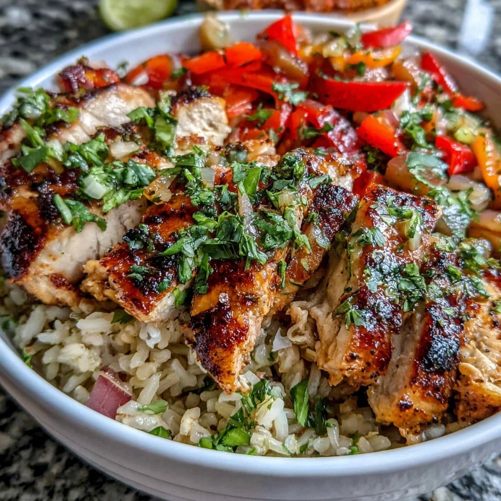 Healthy Grilled Chicken And Brown Rice Bowl