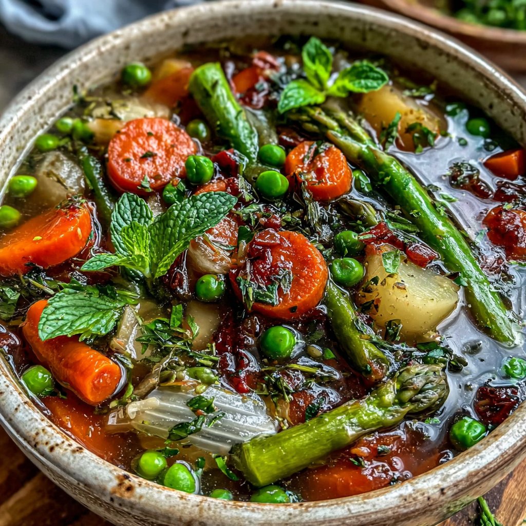 Light Spring Soup With Vegetables