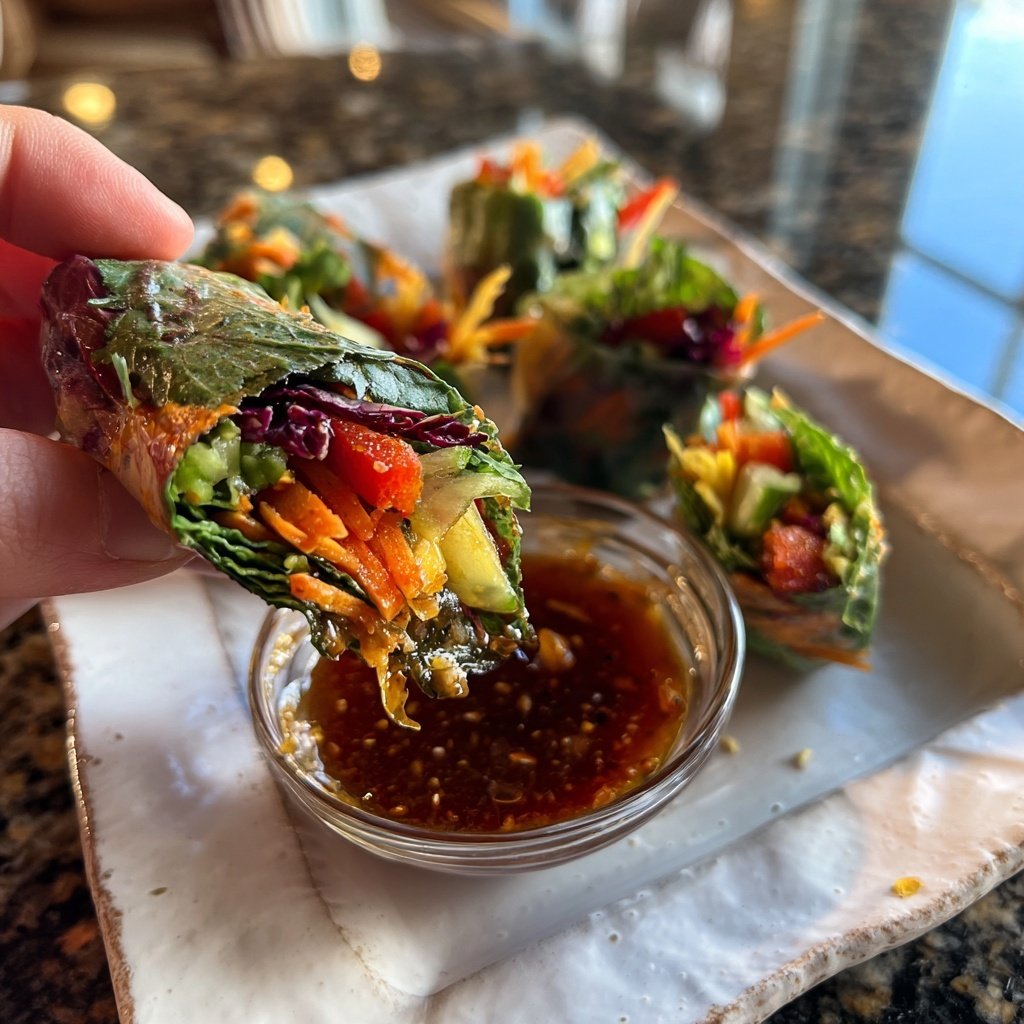 Super Bowl Party Food Veggie Spring Rolls