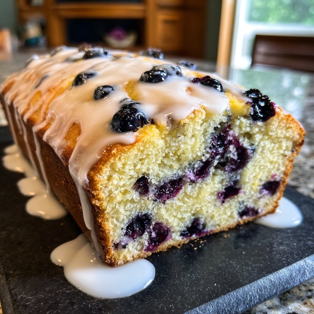 Blueberry Lemon Bread Glazed