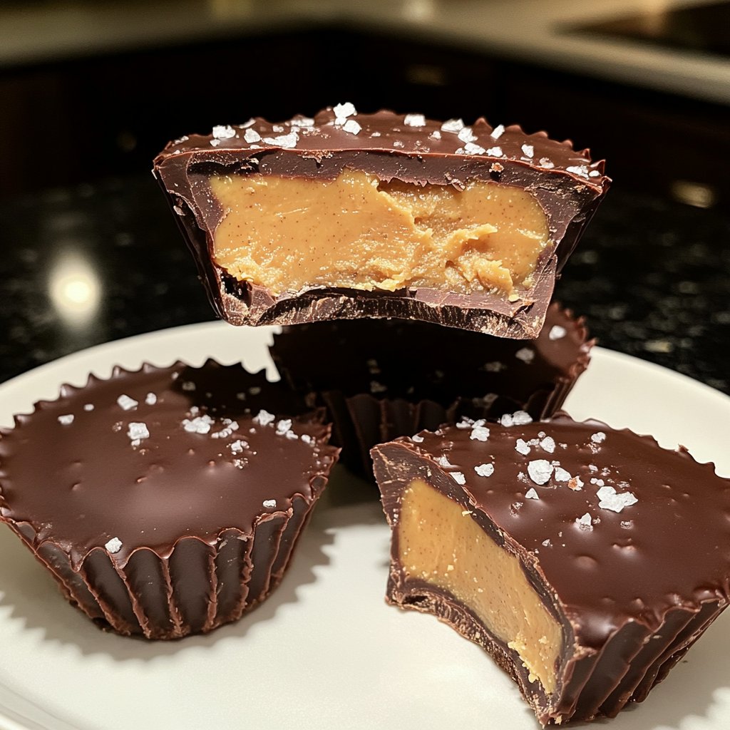 Homemade Peanut Butter Cups with Sea Salt