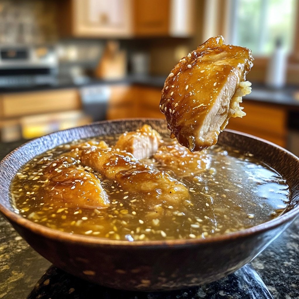 Caramelised Soy Chicken in Garlic Ginger Broth with Rice