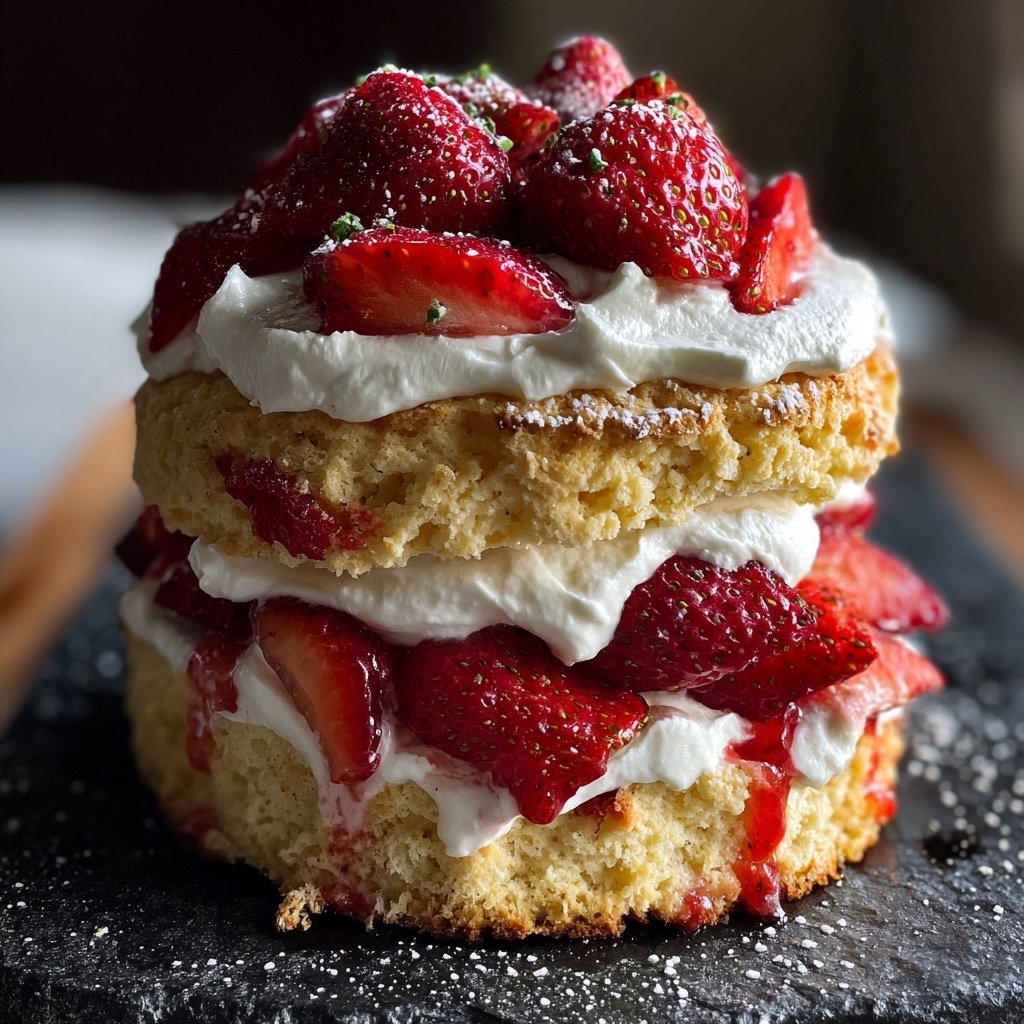 Strawberry Shortcake With Vanilla Cream