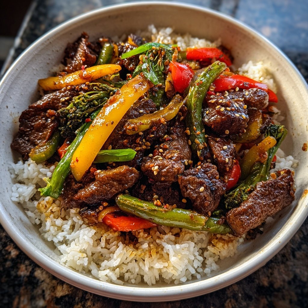 Quick Ground Beef Stir Fry With Rice