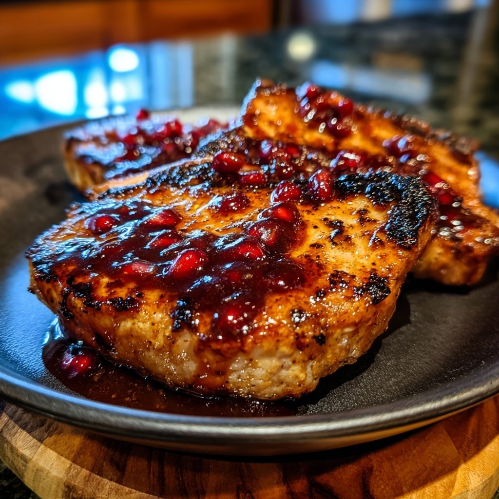 Pork Chops with Pomegranate Pan Sauce