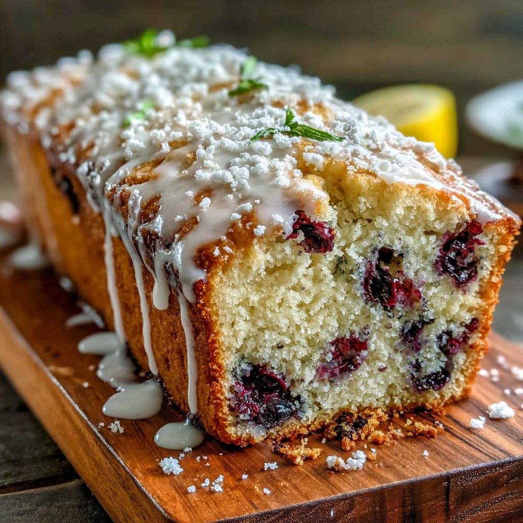 Blueberry Lemon Loaf With Glaze