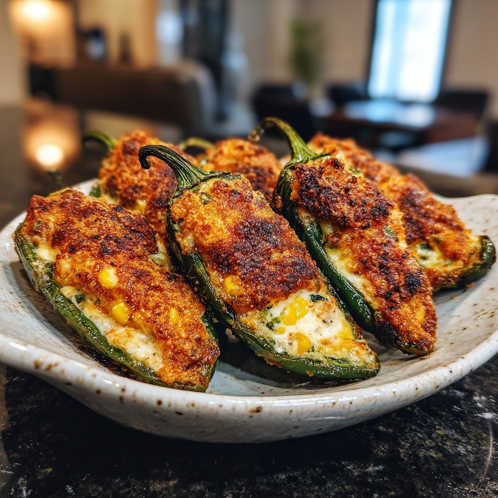 Jalapeno Poppers Stuffed with Corn