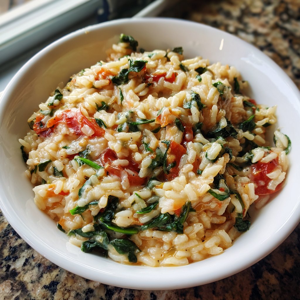 Creamy Spinach Tomato Rice