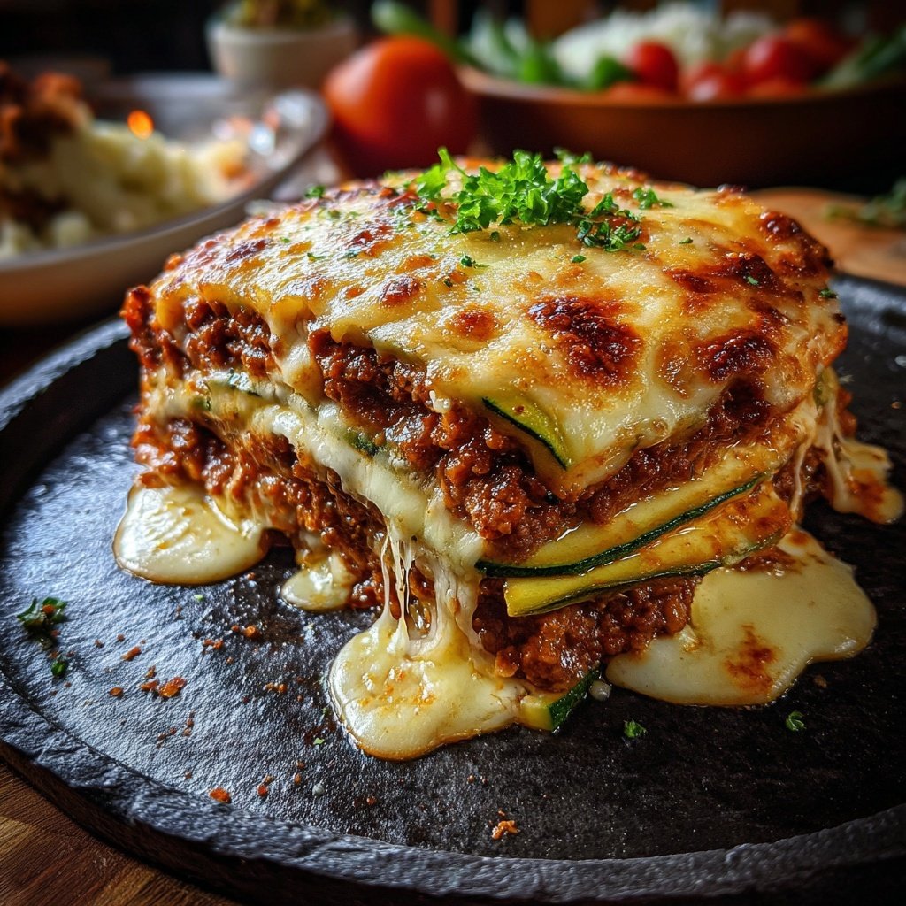 Zucchini Lasagna With Meat Sauce