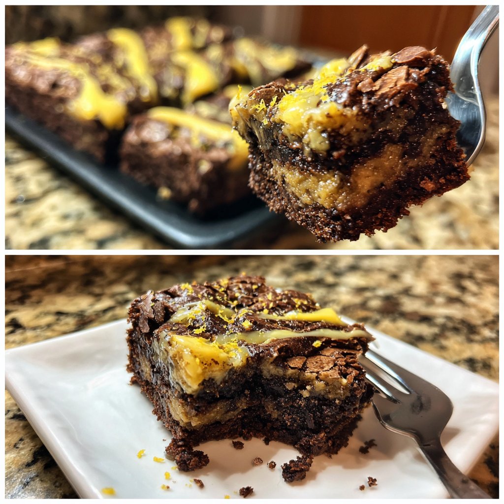 Cottage Cheese Brownies with Lemon Swirl